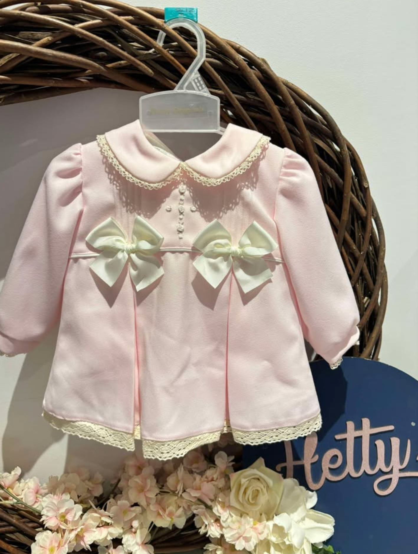Pretty Originals Pink & Ivory Bow Jam Pants