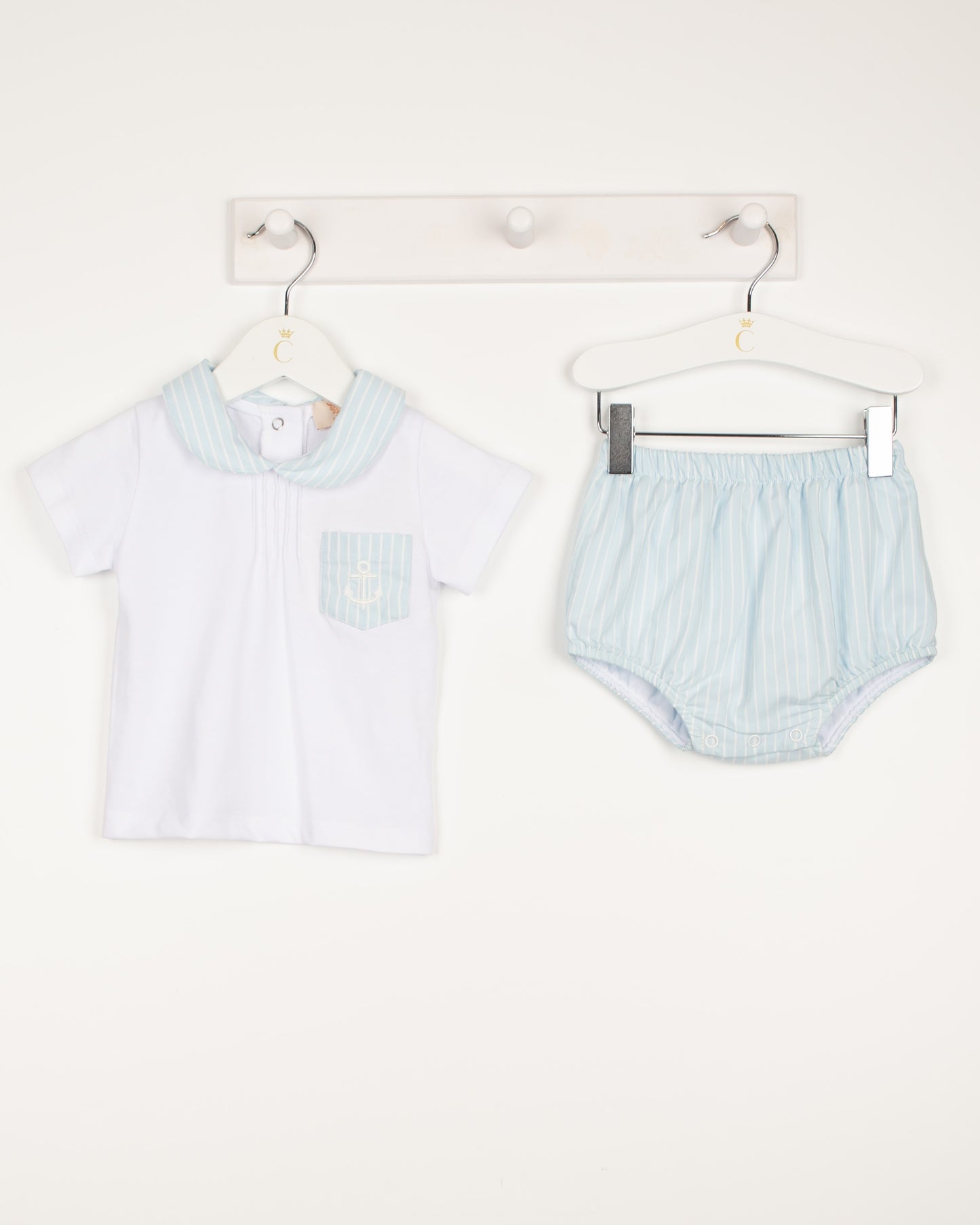 Caramelo Sky Blue Anchor Pocket Jam Pant Set