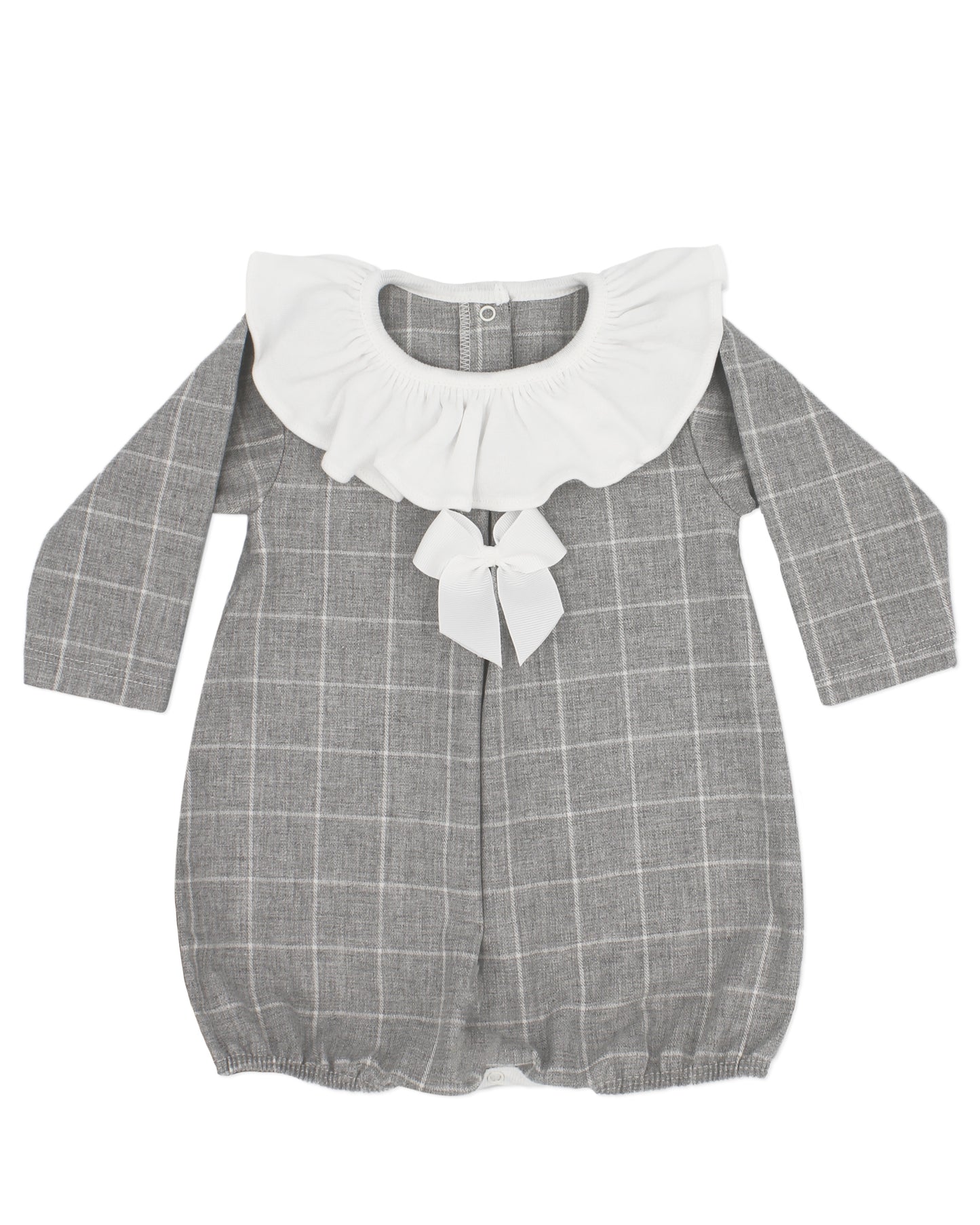 Rapife Grey Check Bow Romper