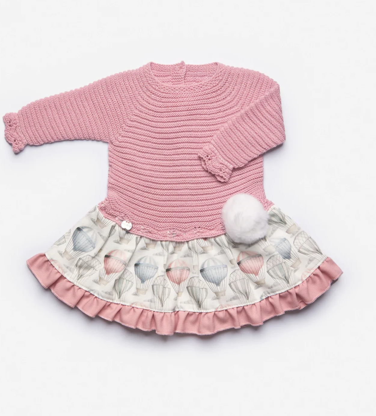 Juliana Dusky Pink Knit Hot Air Balloon Dress