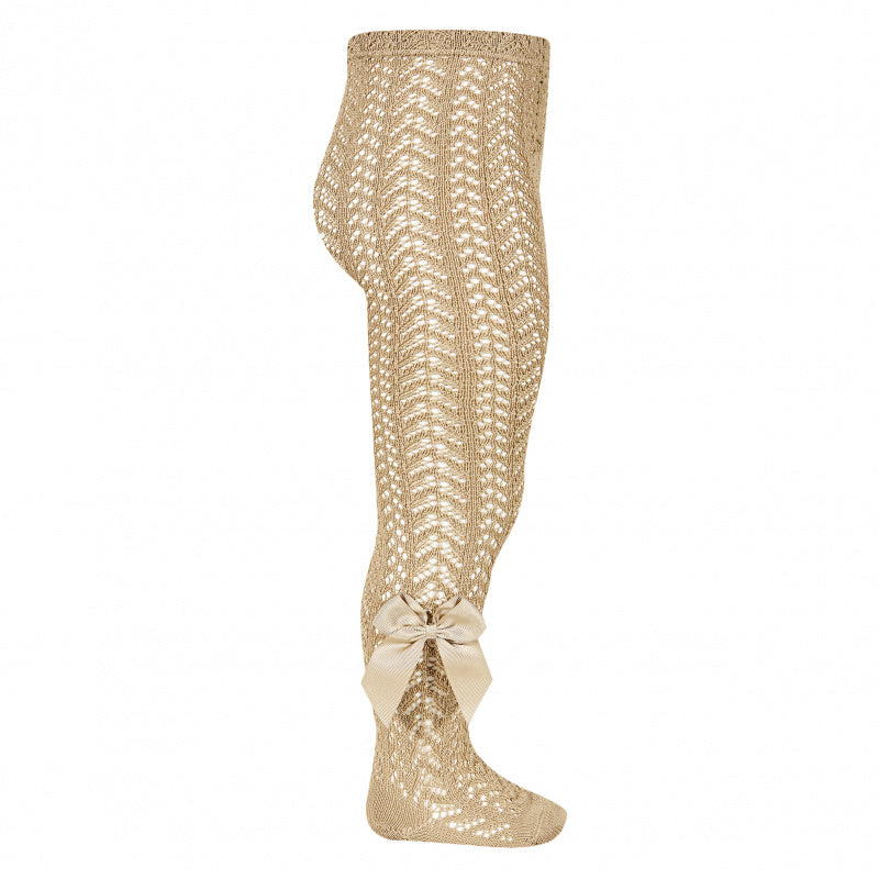Crochet Style Tights with Bows - Hetty's Baby Boutique