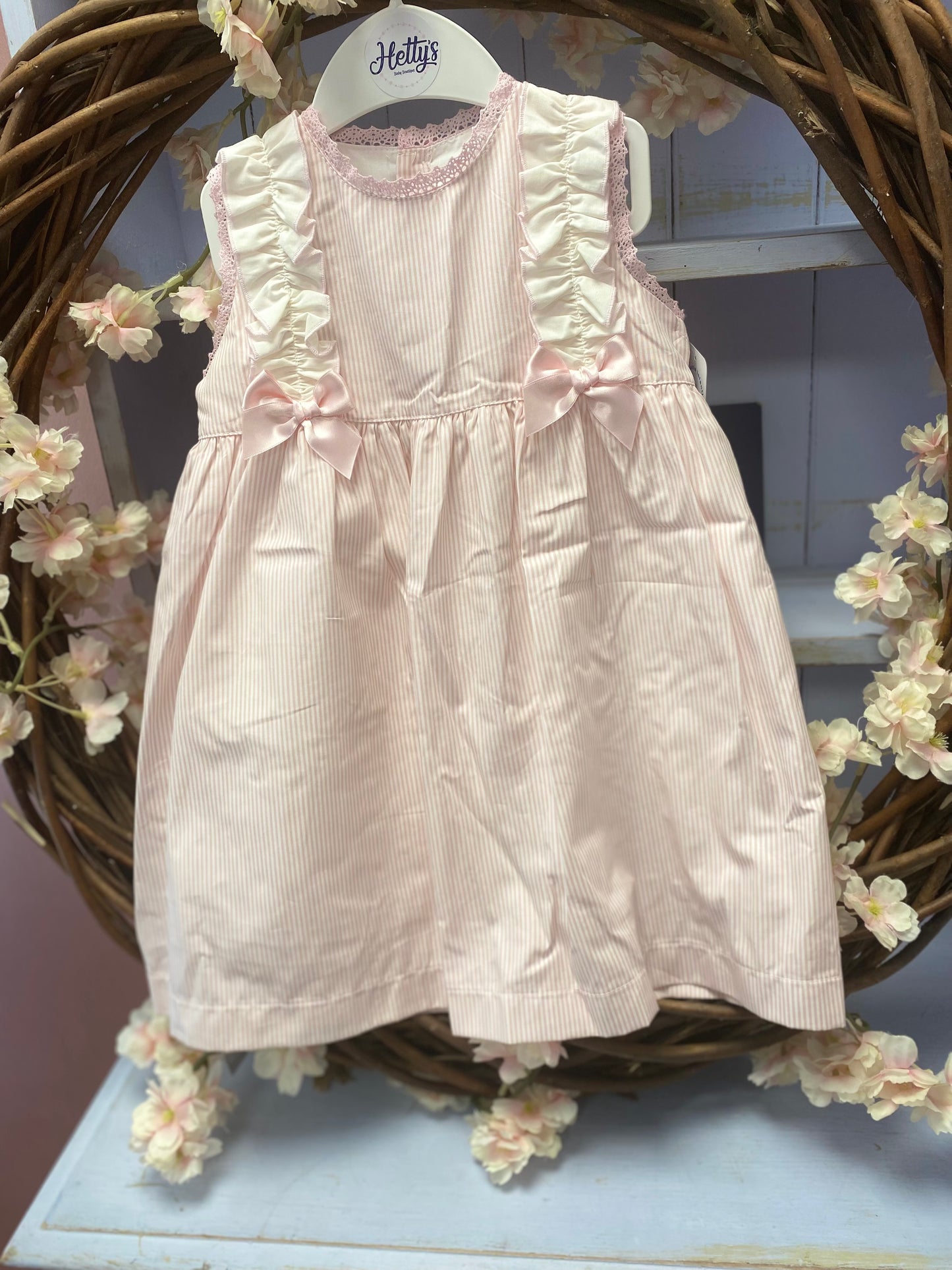 ** 4Yrs or 12M only ** Babylis Spanish Pink Stripe Dress