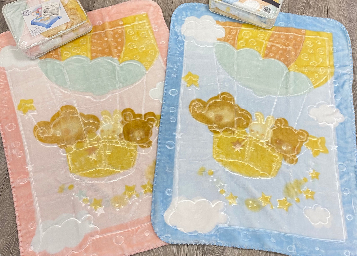Hot Air Balloon Embossed Mink Blanket