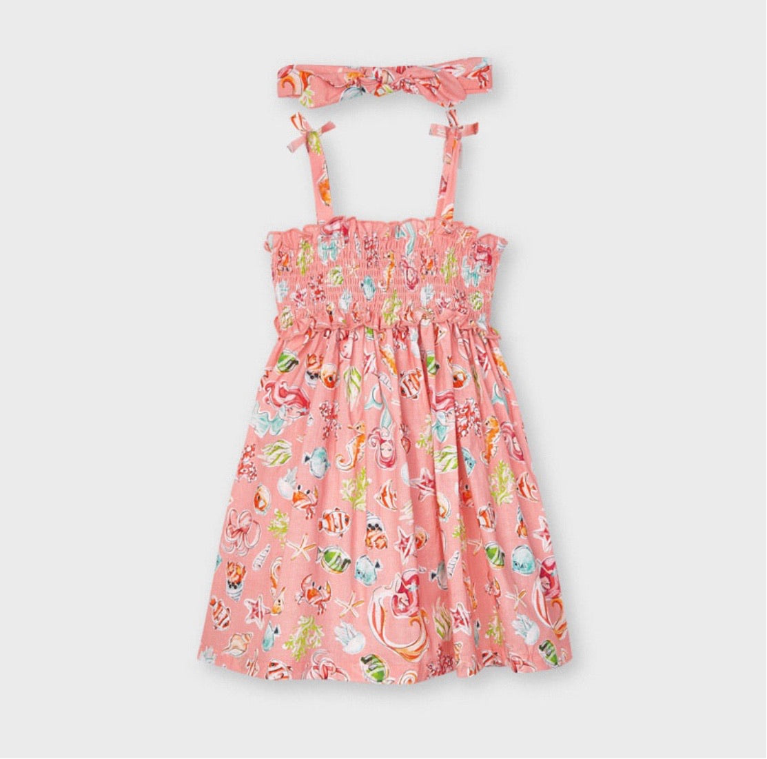 Mayoral Smock Coral Mermaid Dress