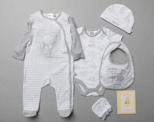 Grey Stripe Elephant 5pc Gift Set