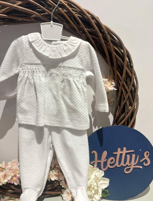 Ivory Velour Two Piece