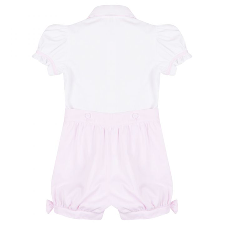 Pretty Originals Pink Rocking Horse Smock Bloomer Set