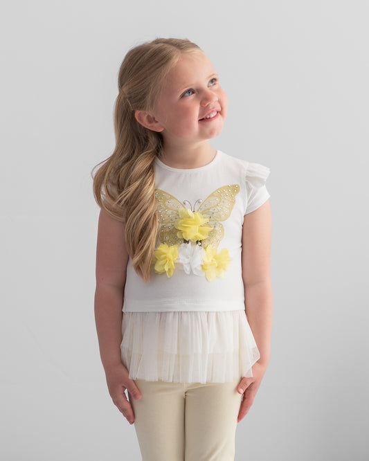 Caramelo Lemon Butterfly Leggings Set