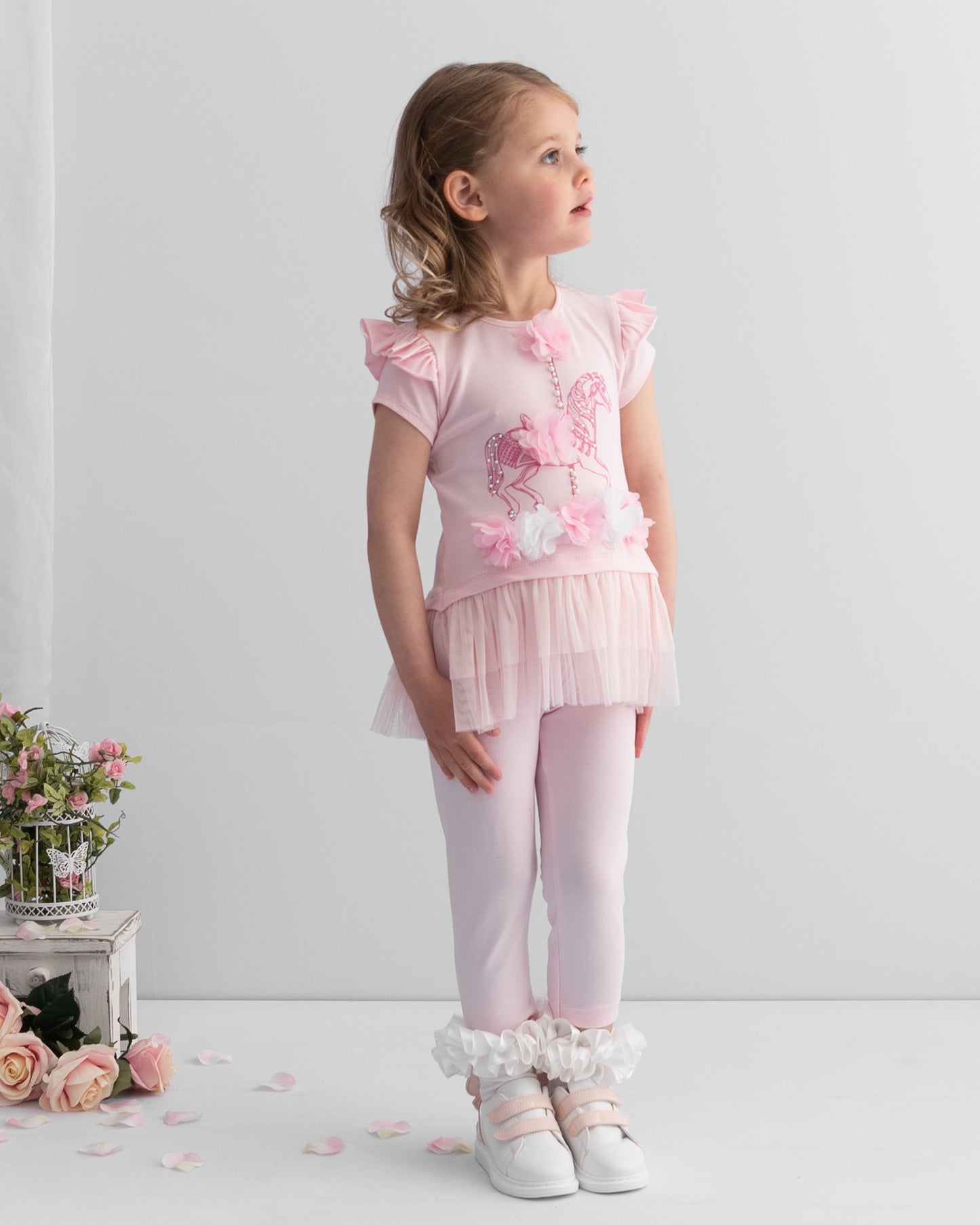 Caramelo Pink Carousel Legging Set