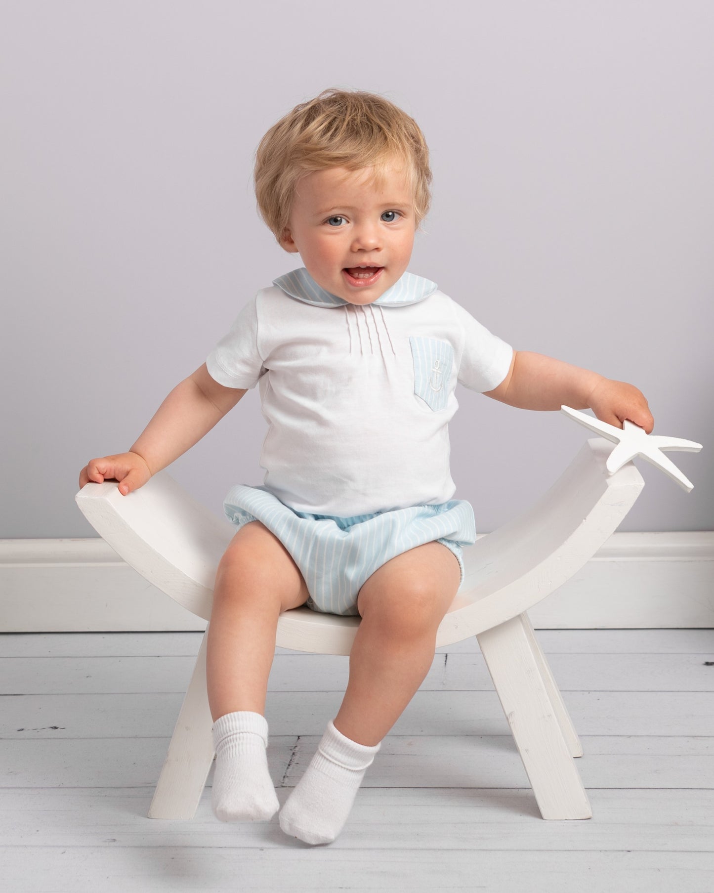 Caramelo Sky Blue Anchor Pocket Jam Pant Set