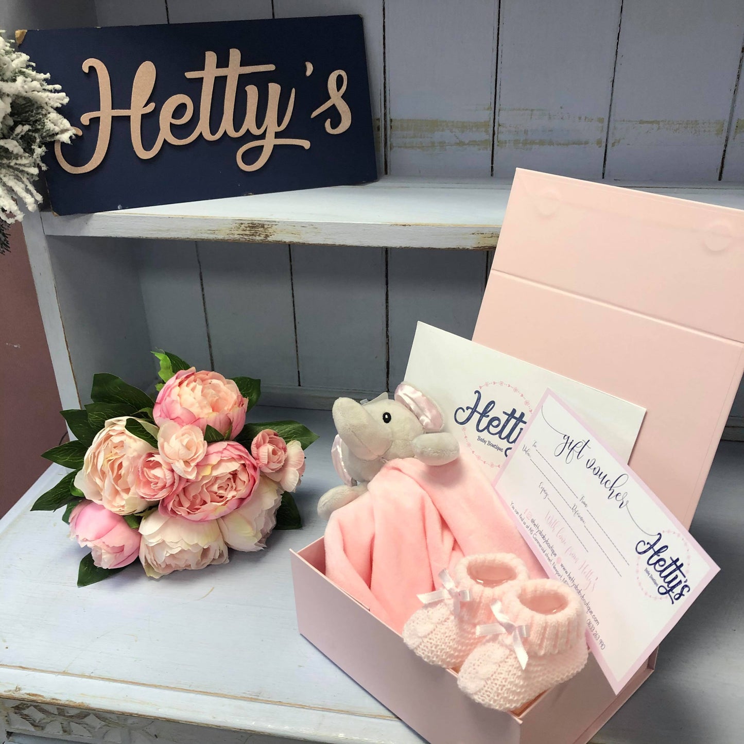 Blue, Pink and White Voucher Gift Boxes - Hetty's Baby Boutique