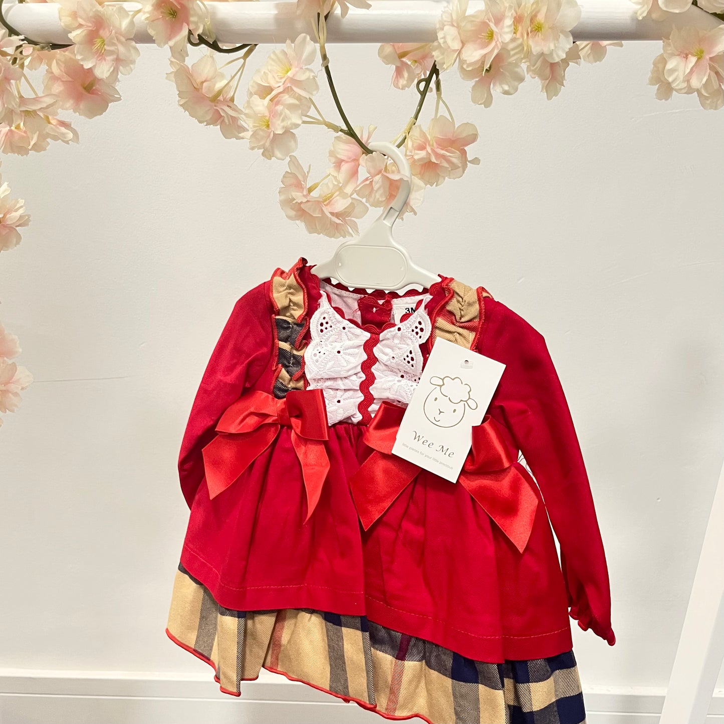 WM Red & Tartan Puffball Dress & Pants