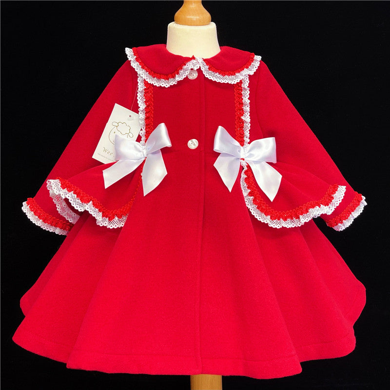 6M 24M 36M ONLY ** Wee Mee Luxury Red & White Winter Coat