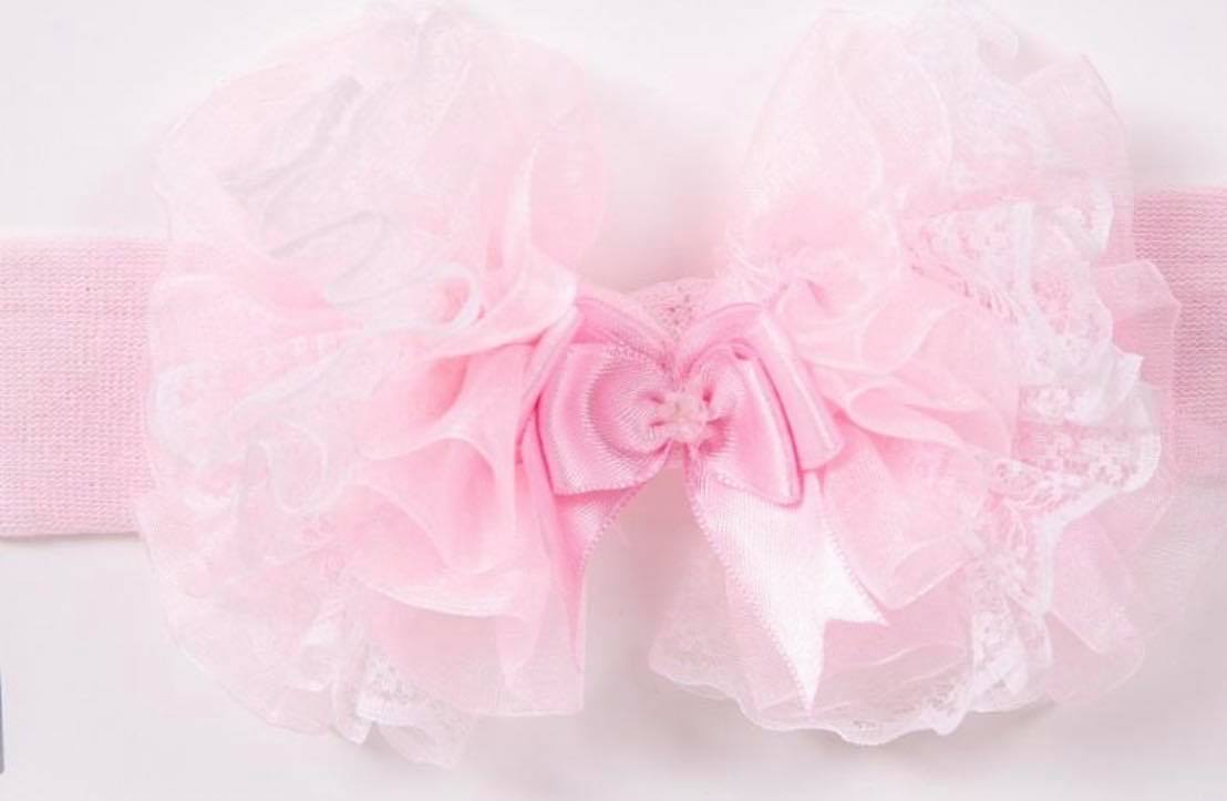 Luxury Tutu Lace & Bow Trim Headband - Various Colour - Hetty's Baby Boutique