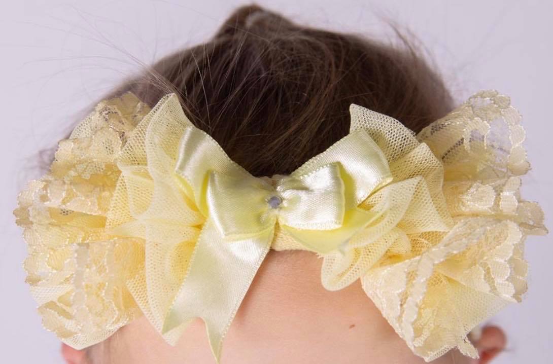 Luxury Tutu Lace & Bow Trim Headband - Various Colour - Hetty's Baby Boutique