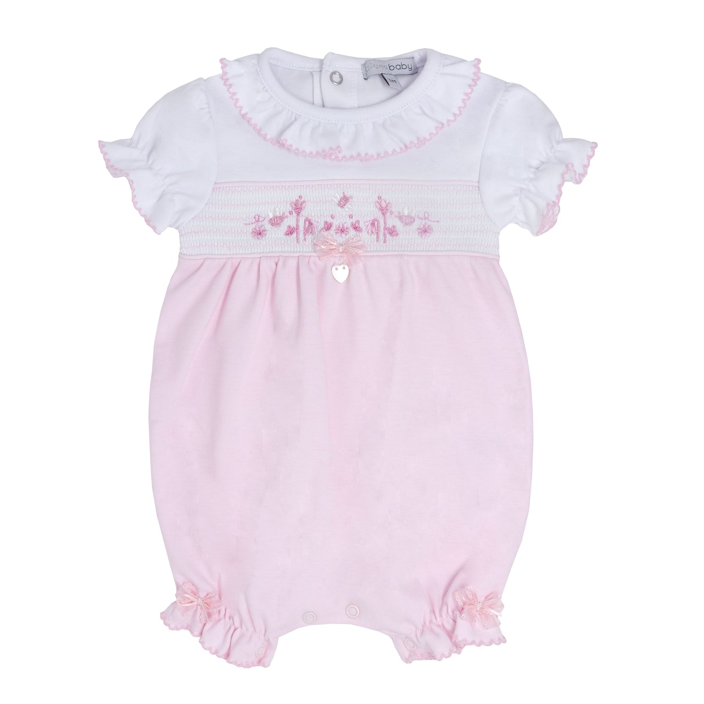 Blues Baby Bee & Flower Smock Romper