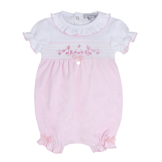 Blues Baby Bee & Flower Smock Romper