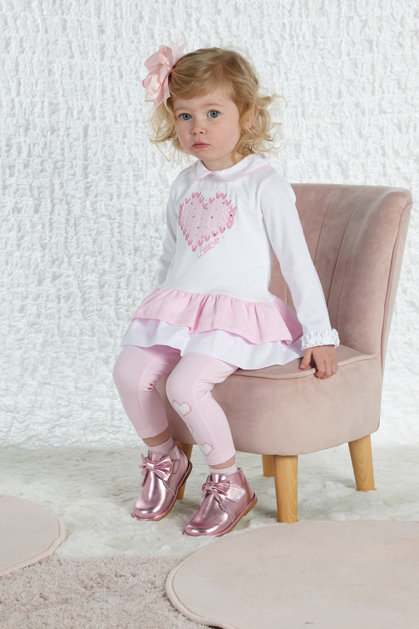 Little A Adeline Peplum Heart Leggings Set