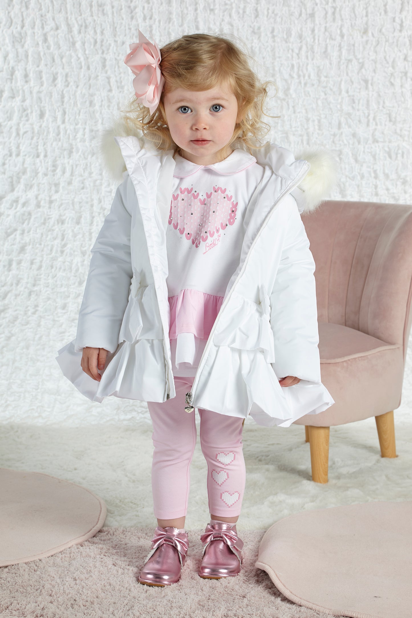 Little A Adeline Peplum Heart Leggings Set