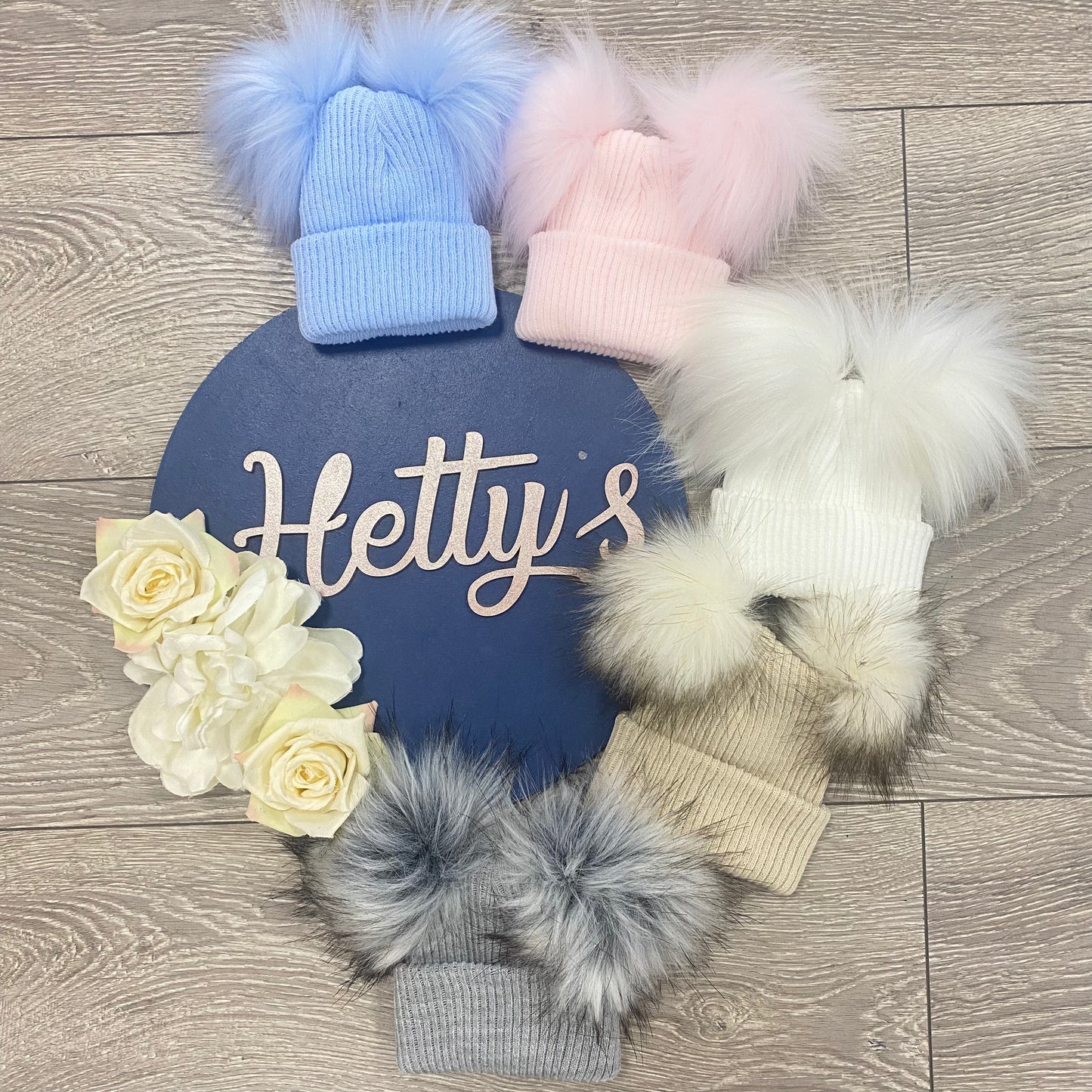 Ralphy Double Baby Pom Hats - various colours