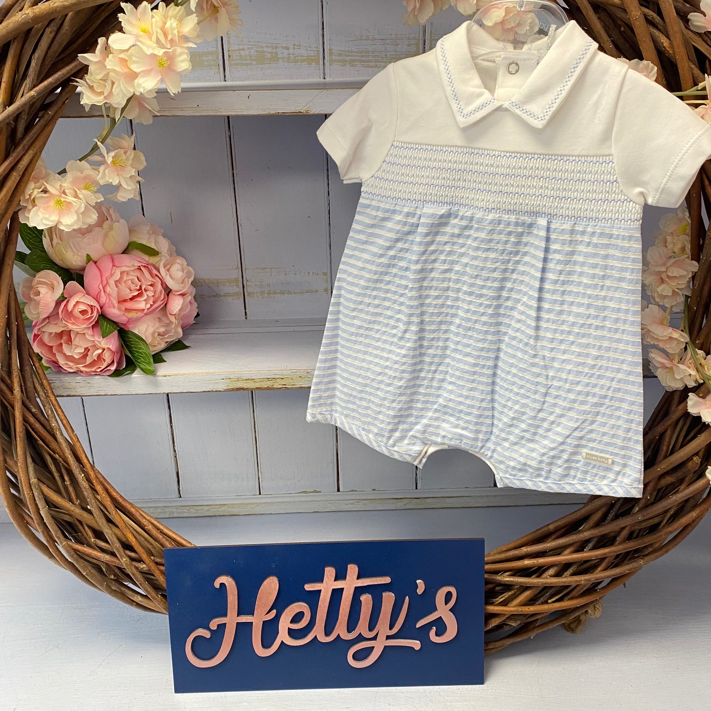 Blues Baby Seersucker Stripe Romper