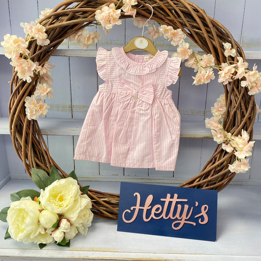 Mintini Pink Stripe Bow Dress