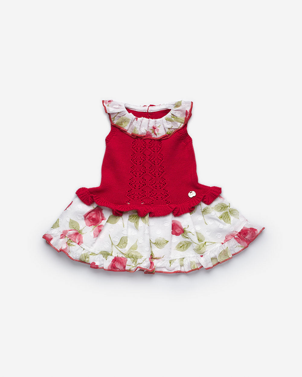Juliana Red Knitted Roses Dress