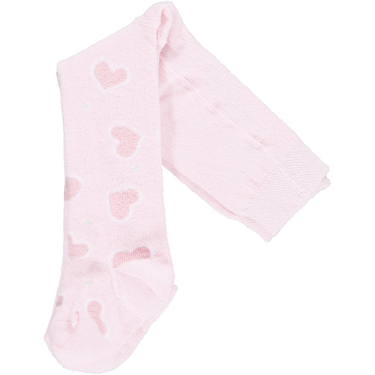 Little A Amy Pink Heart Print Tights
