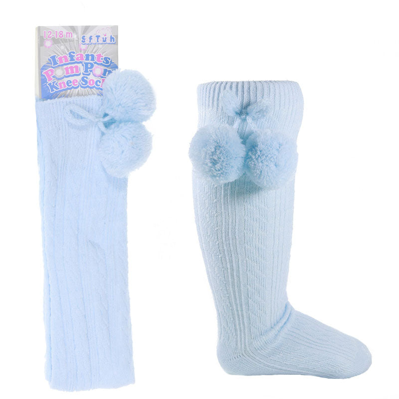 Pom Knee High Socks - Various Colours - Hetty's Baby Boutique