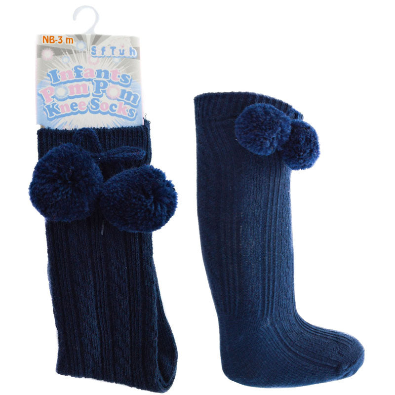 Pom Knee High Socks - Various Colours - Hetty's Baby Boutique