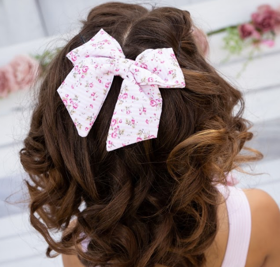 Caramelo Floral Bow Clip