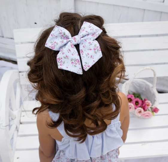 Caramelo Floral Bow Clip