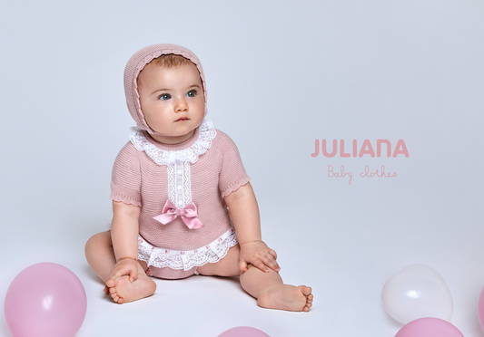 Juliana Baby Pink Knitted Lace Jam Pants