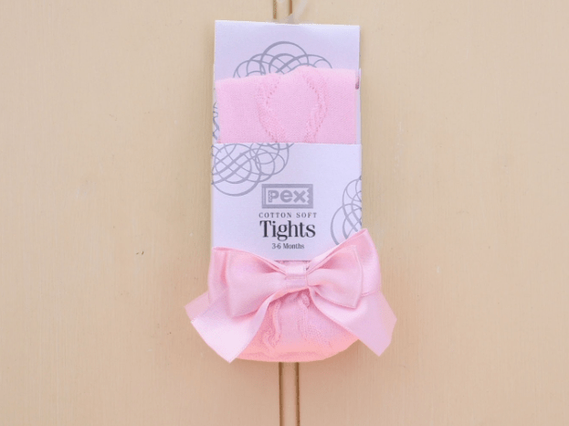 PEX Grazia Bow Tights - White, Pink or Ivory
