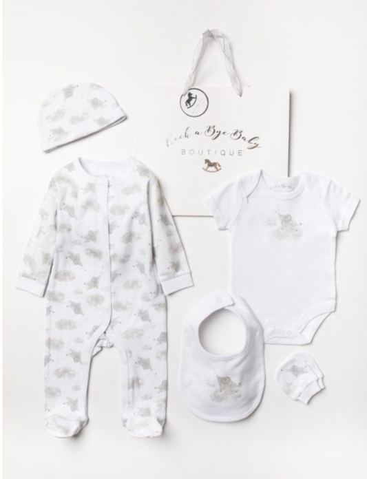 ELEPHANT CLOUD WHITE/GREY 5PCE GIFT SET
