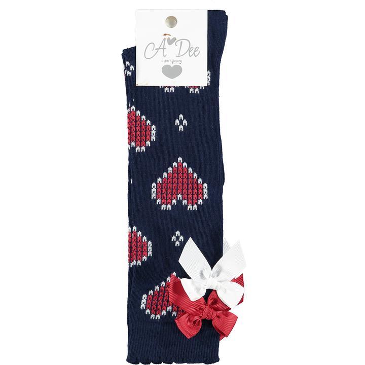 Ariana Dee Knitted Love Rosie Navy Knee High Socks