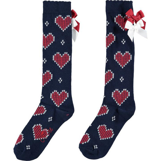 Ariana Dee Knitted Love Rosie Navy Knee High Socks