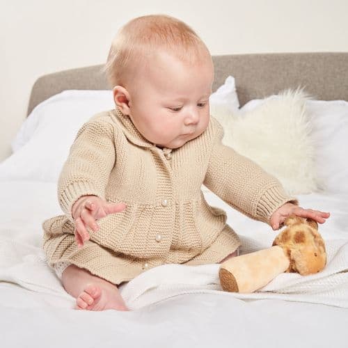 Dandelion Beige Pearl Button Knitted Pram Coat