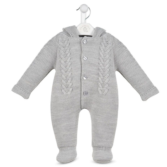 Dandelion "Aspen" Grey Knitted Pom Hood Pramsuit