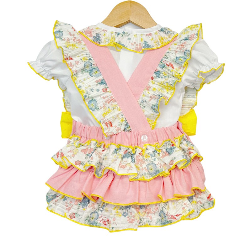 "Summer" Yellow & Pink Romper Blouse WM Set