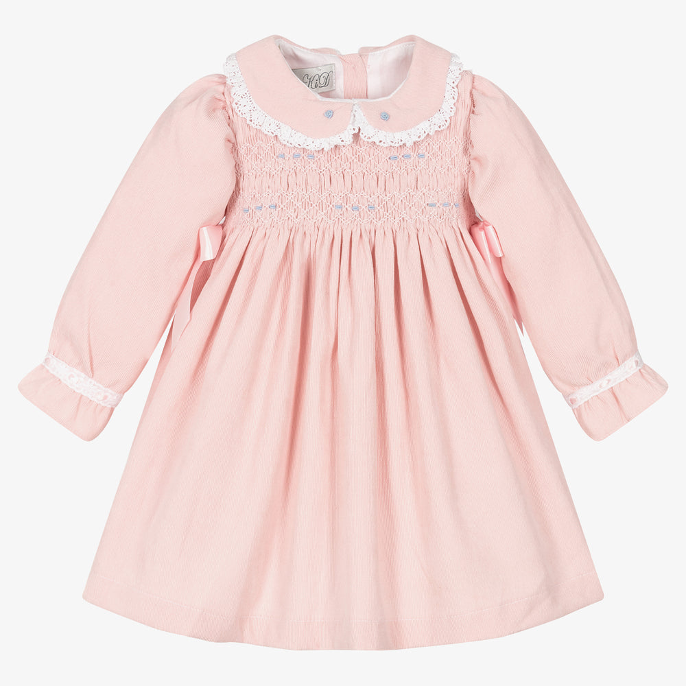 Beau Kid Corduroy Pink Smock Dress