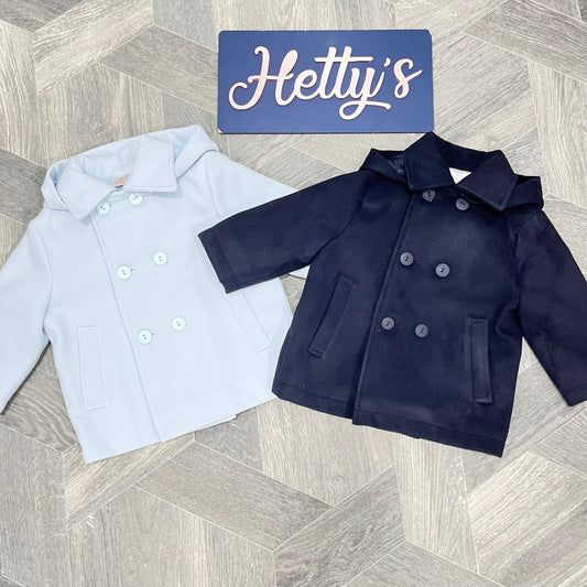 Boys Double Breasted Button Coat