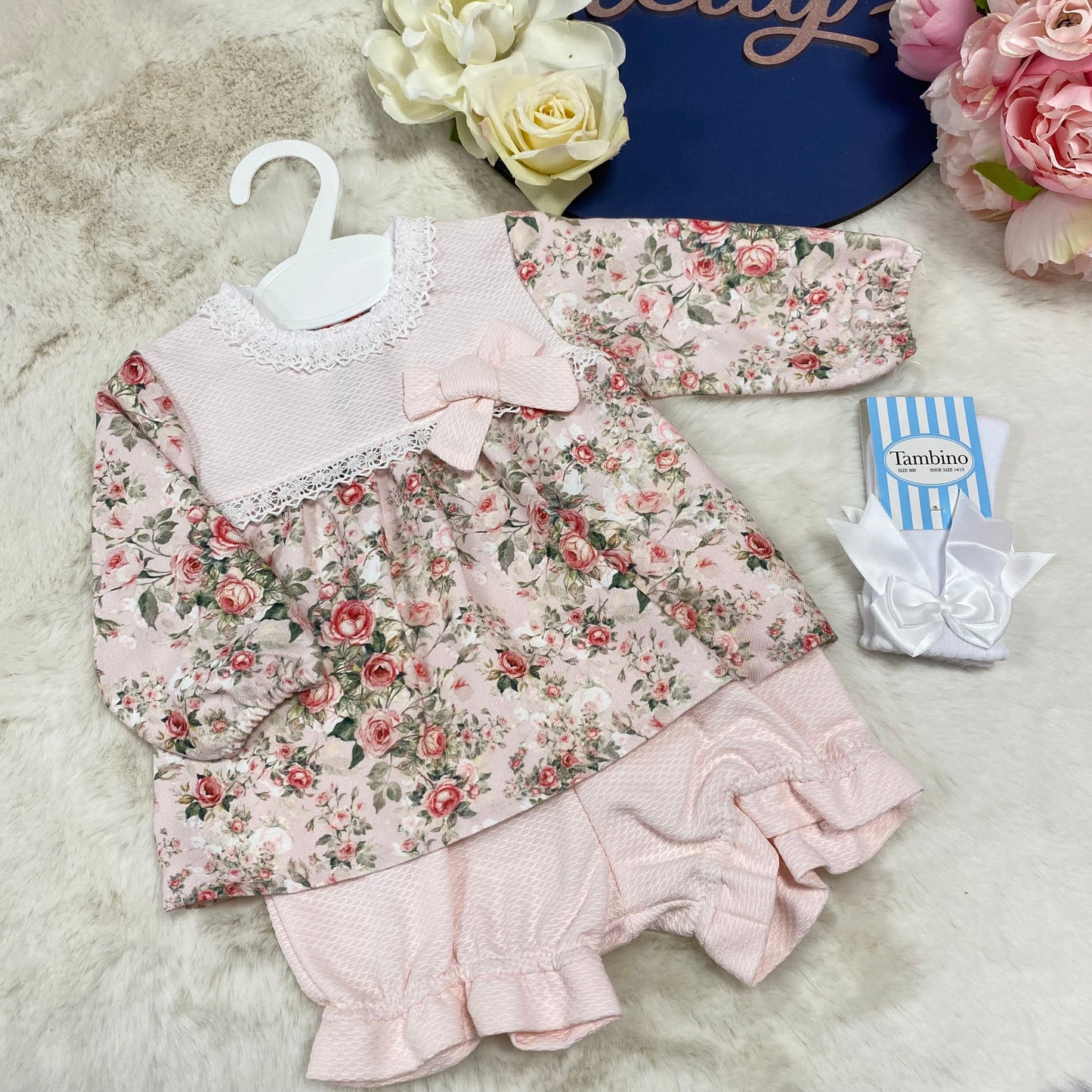 Vintage Floral Pink Bloomer Set