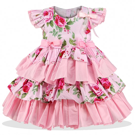 Boutique Rose Layered Dress with matching pants