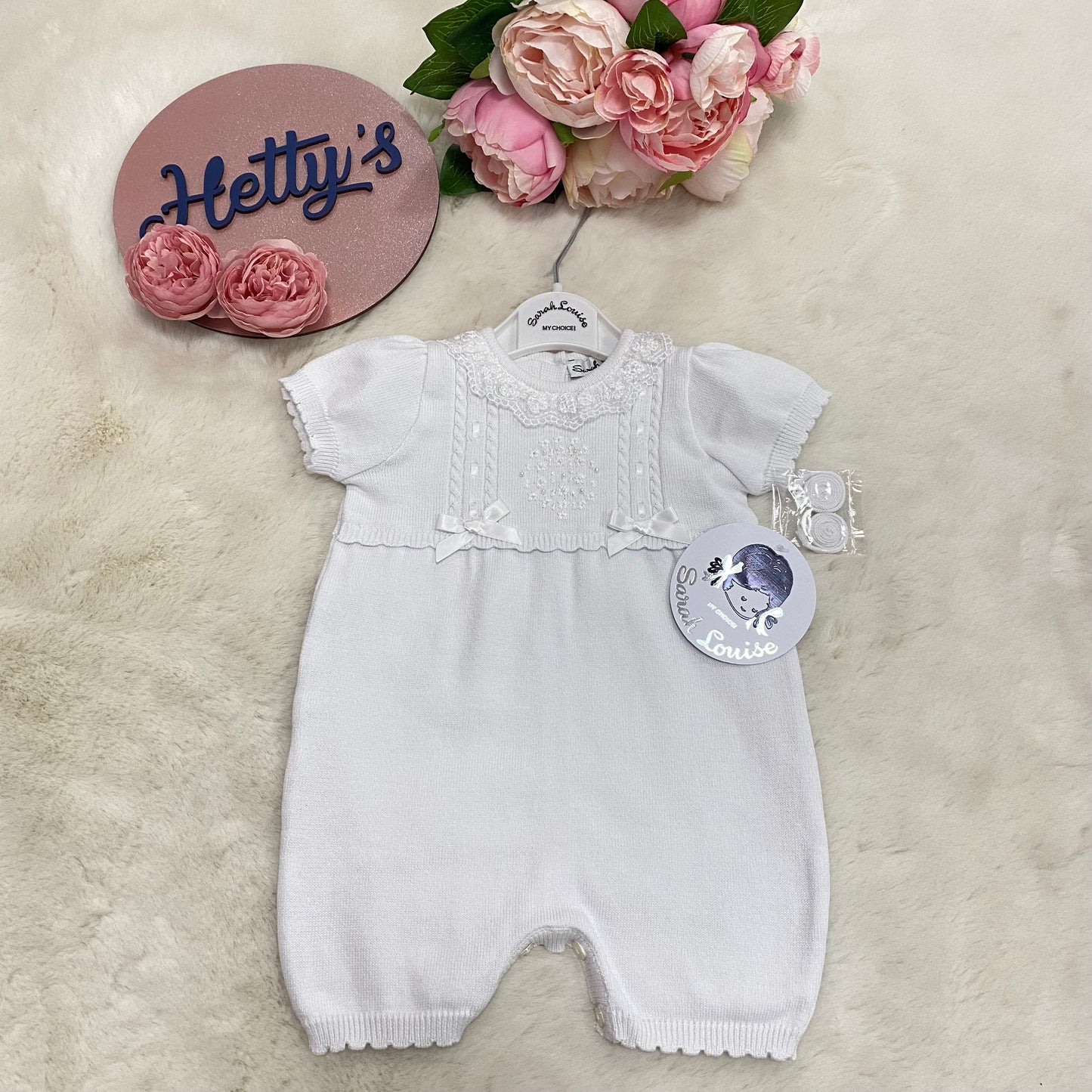 Sarah Louise White Knitted Romper