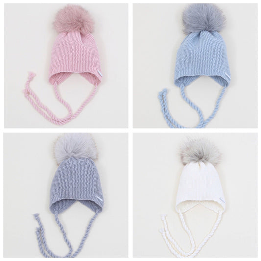 PRE ORDER  - Luxury Pangasa Long Sided Fur Pom Hats - Hetty's Baby Boutique