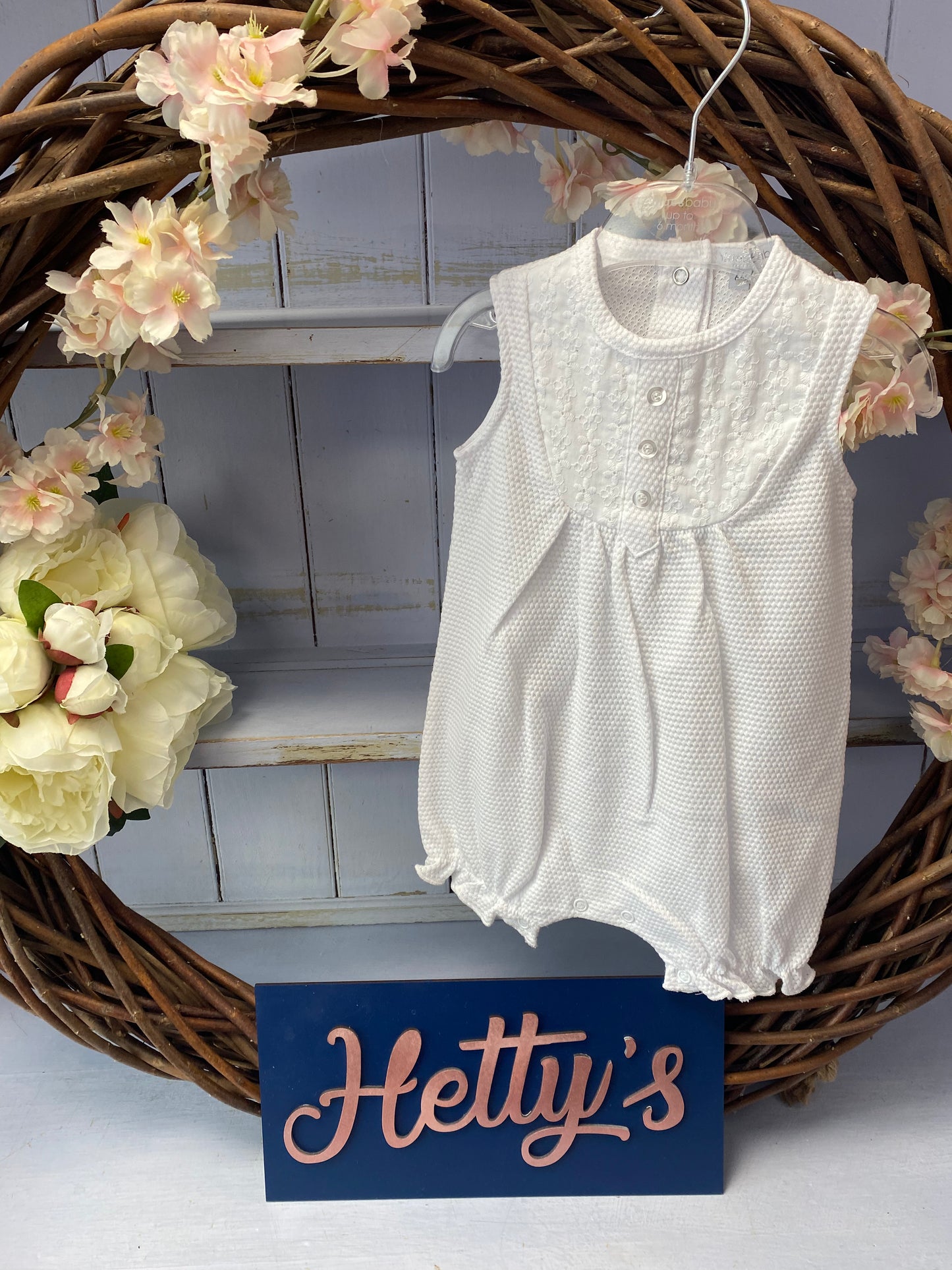 Blues Baby White Flower Romper