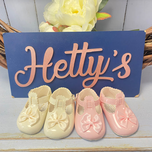 Penny T-Bar Bow Soft Sole Shoes