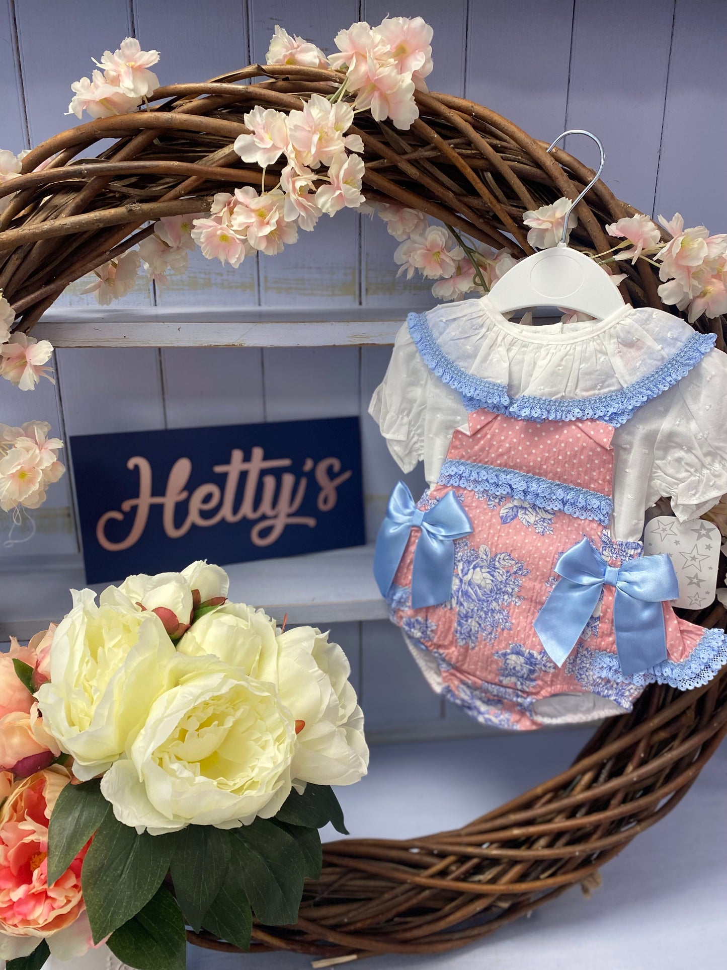 Pink or Lemon China Print Double Bow Romper