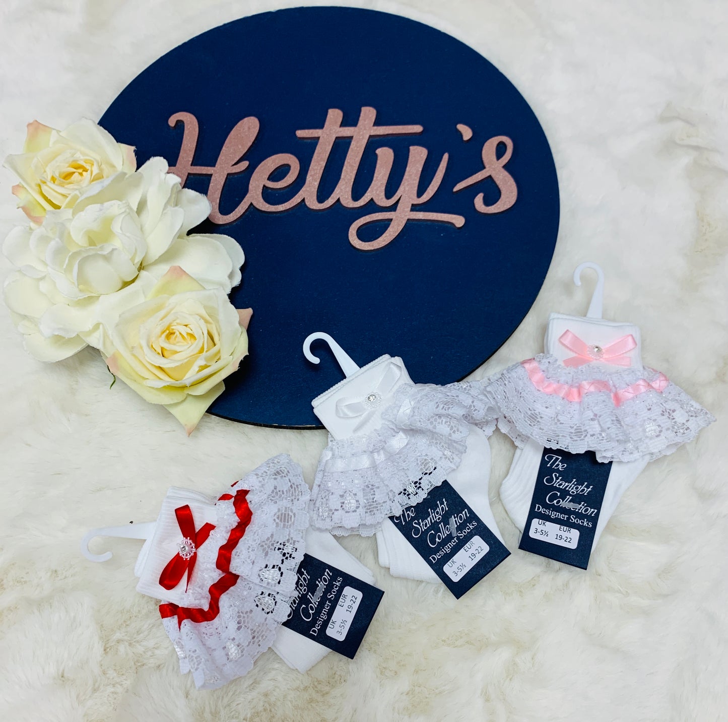 “Starlight” Frilly Ribbon Pretty Lace Socks